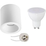 BES LED Opbouwspot Set - Pragmi Cliron Pro - Gu10 Fitting - Opbouw Rond - Mat - 4w - Helder/koud 6400k - Verdiept - - Wit