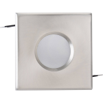 BES LED Spot Armatuur Gu10 - Aigi - Waterdicht Ip65 - Inbouw Vierkant - Mat Chroom Aluminium/glas - 82mm