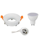 BES LED Led Spot Set - Gu10 Fitting - Inbouw Rond - Mat - 6w - Warm 3000k - Ø85mm - Wit