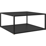 Vidaxl Theetafel 80x80x35 Cm Gehard Glas - Negro