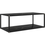 Vidaxl Theetafel 100x50x35 Cm Gehard Glas - Negro