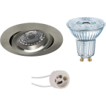 Osram - Led Spot Set - Parathom Par16 940 36d - Pragmi Aerony Pro - Gu10 Fitting - Dimbaar - Inbouw Rond - Mat Nikkel -