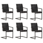 Vidaxl Eetkamerstoelen 6 St Echt Leer - Zwart