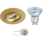 Osram - Led Spot Set - Parathom Par16 930 36d - Pragmi Alpin Pro - Gu10 Fitting - Dimbaar - Inbouw Rond - Mat - - Goud