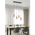 TRIO Hanglamp Tosh 150 X 65 Cm Staal Mat/naturel - Zwart