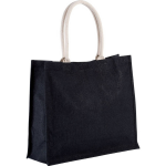 Kimood Jutee Shopper/boodschappen Tas 42 Cm - Stevige Boodschappentassen/shopper Bag - Zwart