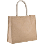 Kimood Jute Naturel/ Shopper/boodschappen Tas 42 Cm - Stevige Boodschappentassen/shopper Bag - Beige