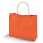 Kimood Jute Shopper/boodschappen Tas 42 Cm - Stevige Boodschappentassen/shopper Bag - Oranje