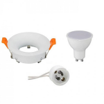 BES LED Led Spot Set - Aigi - Gu10 Fitting - Inbouw Rond - Mat - 8w - Helder/koud 6400k - Ø85mm - Wit