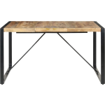 Vidaxl Eettafel 140x140x75 Cm Ruw Mangohout - Negro