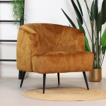 Bronx71 Velvet Fauteuil Billy Oker - Bruin