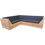 Wood4you - Loungeset 6 Douglashout 200x260 Cm - Incl Strakke Kussens L-vorm - Bruin