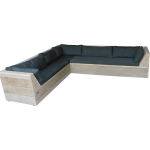 Wood4you - Loungeset 6 Steigerhout 260x200 Cm - L-vorm - Incl. Plofkussens - Bruin