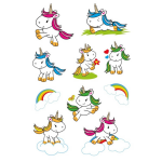 20x Eenhoorn Fantasy Dieren Stickers Met Glitters - Kinderstickers - Stickervellen - Knutselspullen