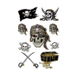 9x Piraten Thema Stickers Met Glitters - Kinderstickers - Stickervellen - Knutselspullen