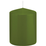 Trend Candles 1x Olijfe Cilinderkaarsen/stompkaarsen 6 X 8 Cm 29 Branduren - Geurloze Kaarsen Olijf - Woondecoraties - Groen