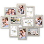 Zep - Multi Houten Fotolijst Brema / Wit Voor Foto's 10 Stuks 10x15 Afmeting 59x49,5 Cm - Lgx146 - Grijs