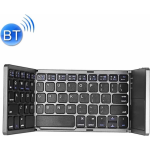 Huismerk B033 Oplaadbaar 3-voudig 64-toetsen Bluetooth draadloos toetsenbord met touchpad - Zwart