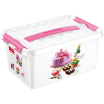 Sunware Q-line Fun Baking Opbergbox -6l - Met Handgreep -/roze - Wit