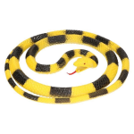 Speelgoed Slangen Grote Python Zwart/ 137 Cm - Rubberen/plastic Speelgoed Slang - Geel