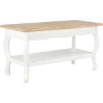 Vidaxl Salontafel 87,5x42x44 Cm Massief Grenenhout En Bruin - Blanco