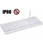 Perixx Periboard 517 W Afwasbaar toetsenbord (IP65) Antibacterieel toetsenbord | QWERT/US - - Wit