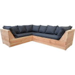 Wood4you - Loungeset 6 Douglashout 200x260 Cm - Incl Kussens L-vorm - Bruin