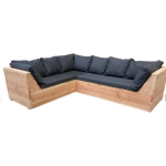 Wood4you - Loungeset 6 Douglashout 220x220 Cm - Incl Kussens - Bruin