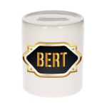 Bellatio Decorations Bert Naam Cadeau Spaarpot Meten Embleem - Kado Verjaardag/ Vaderdag/ Pensioen/ Geslaagd/ Bedankt - Goud