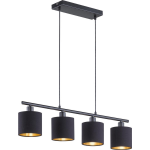 BES LED Led Hanglamp - Trion Torry - E14 Fitting - Rechthoek - Mat - Aluminium - Zwart