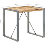 Vidaxl Eettafel 80x80x75 Cm Ruw Mangohout - Bruin