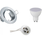 BES LED Led Spot Set - Trion - Gu10 Fitting - Inbouw Rond - Glans Chroom - 4w - Natuurlijk 4200k - Kantelbaar Ø83mm - Wit