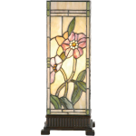 Clayre & Eef Tafellamp Tiffany 18*18*45 Cm E27/max 1*40w Meerkleurig Glas In Lood Lumilamp 5ll-9224 - Beige