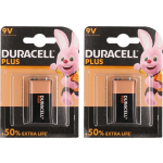 Duracell 2x Batterij 9 Volt Blok - Batterijen - High Energy / 9v Blokken
