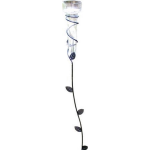 Regenmeter Transparant 40 Ml Met Bladeren Steel 79 Cm - Regenmeters - Tuinartikelen / Tuinaccessoires