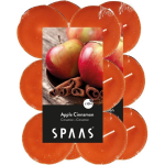 24x Maxi Geurtheelichtjes Apple Cinnamon 10 Branduren - Geurkaarsen Appel/kaneel Geur - Grote Waxinelichtjes - Oranje