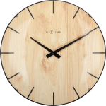 Wandklok Nextime Edge-wood-dome Dia 35cm Kunststof Licht - Bruin