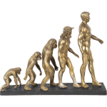 Clayre & Eef Decoratie Evolutie Mens - 58*18*42 Cm -kleurig - Kunststof - Mens - - 6pr2826 - Goud