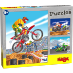 HABA Legpuzzel Motorsport 3-in-1 Jongens Karton 3 X 48 Stukjes