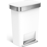 Simplehuman Afvalemmer Rectangular Met Liner Pocket Kunststof 45 Liter - Blanco