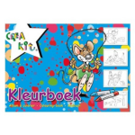 Crea-kit Kleurboek Junior A4 Papier/blauw 24 Kleurplaten - Wit
