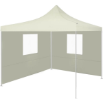 Vidaxl Partytent Met 2 Zijwanden Inklapbaar 2x2 M Staal Crème