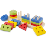 New Classic Toys Blokkenpuzzel Geometrisch Junior Hout 16 Stukjes - Blauw