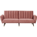 Beliani Vimmerby Slaapbank Fluweel 110 X 212 Cm - Roze