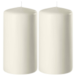 Enlightening Candles 2x Ivoorte Cilinderkaarsen/stompkaarsen 6 X 10 Cm 36 Branduren - Geurloze Kaarsen Ivoor - Woondecoraties - Wit