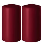 Enlightening Candles 2x Bordeauxrode Cilinderkaarsen/stompkaarsen 6 X 15 Cm 58 Branduren - Geurloze Kaarsen Bordeaux - Woondecoraties - Rood