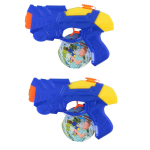 2x Waterpistolen/waterpistool Van 19 Cm Kinderspeelgoed - Waterspeelgoed Van Kunststof - Watertank Van 30 Ml - Blauw