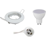 BES LED Led Spot Set - Gu10 Fitting - Inbouw Rond - Glans - 4w - Warm 3000k - Kantelbaar Ø82mm - Wit