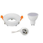 BES LED Led Spot Set - Gu10 Fitting - Inbouw Rond - Mat - 4w - Natuurlijk 4200k - Ø85mm - Wit