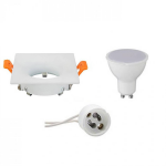 BES LED Led Spot Set - Gu10 Fitting - Inbouw Vierkant - Mat - 4w - Natuurlijk 4200k - 85mm - Wit